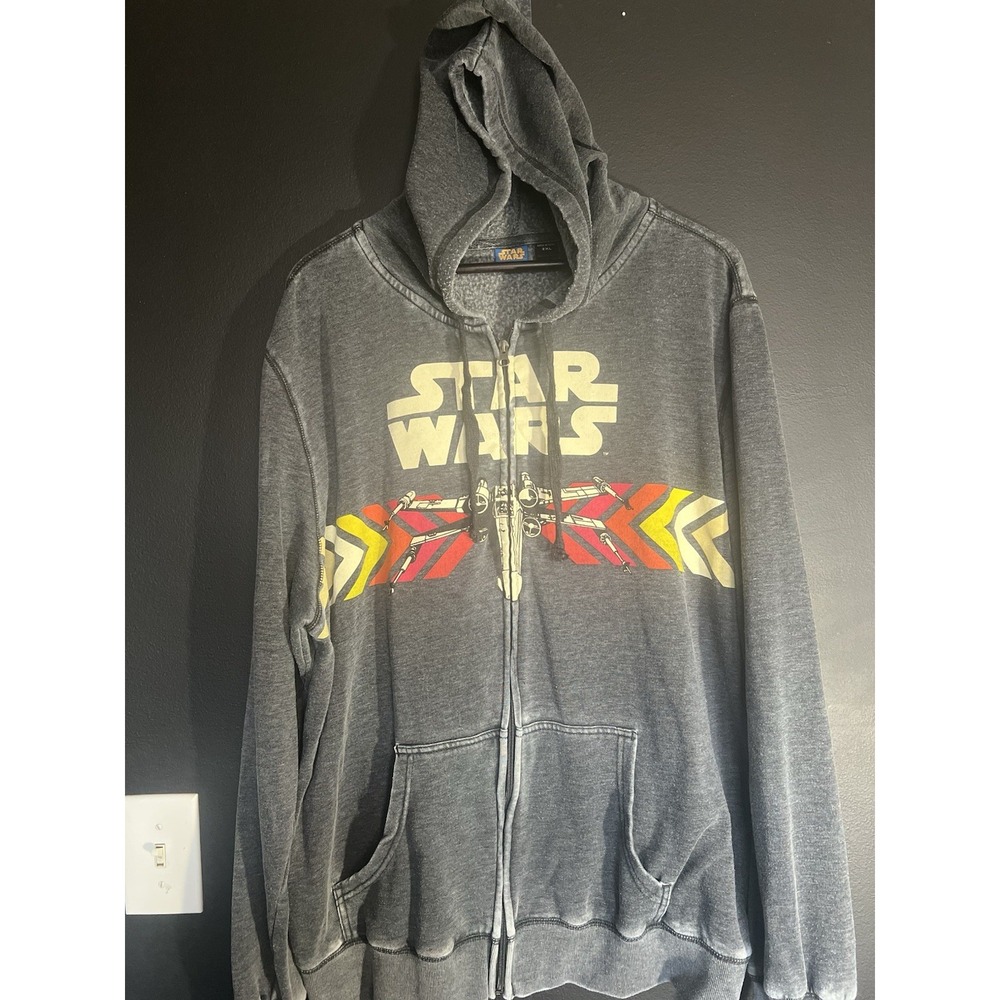 Star Wars Hoodie Sweatshirt Long-Sleeved Gray‎ Size 2XL